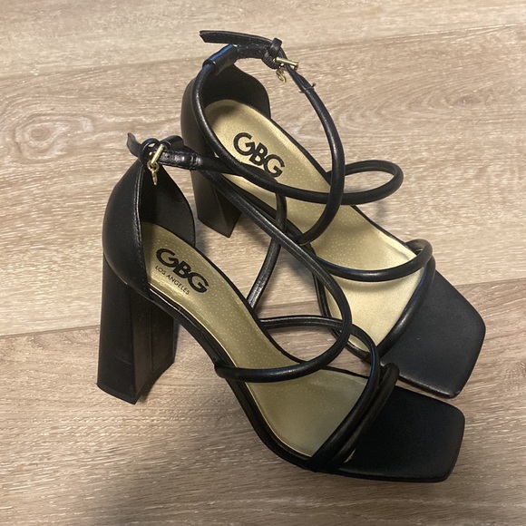 Black Strappy Sandals - Picture 1 of 4